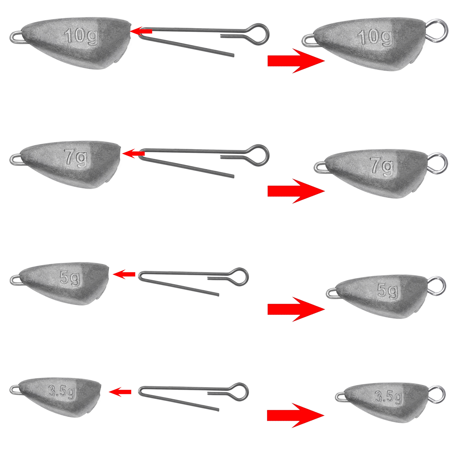 5 peças de peso de pesca de ca - Furniture Hardware Jig avaliação e preço