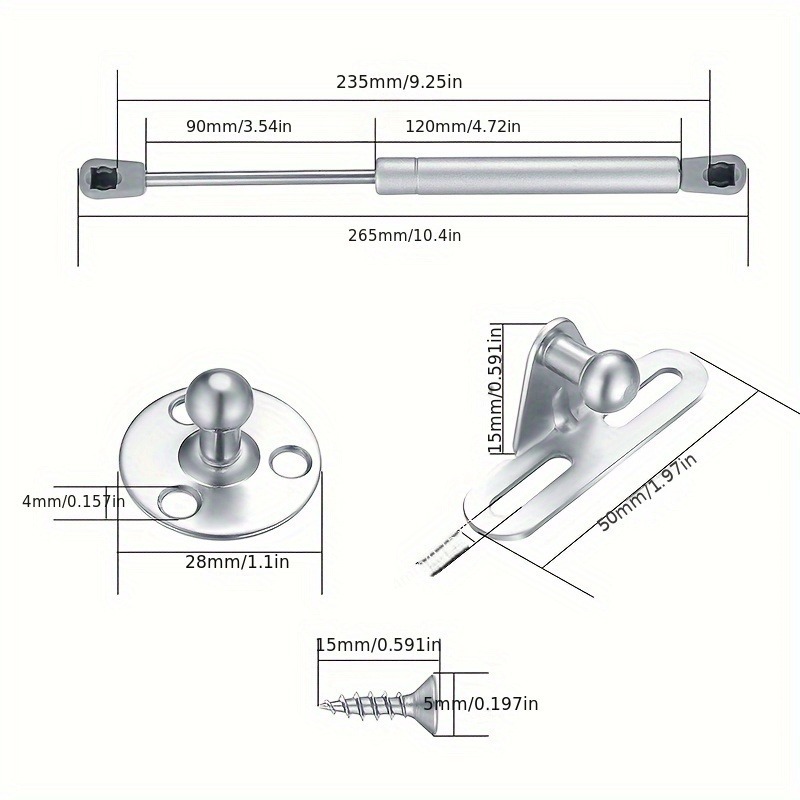 2 peças de Amortecedores a Gás - Cabinet Hinge Overlay avaliação e preço